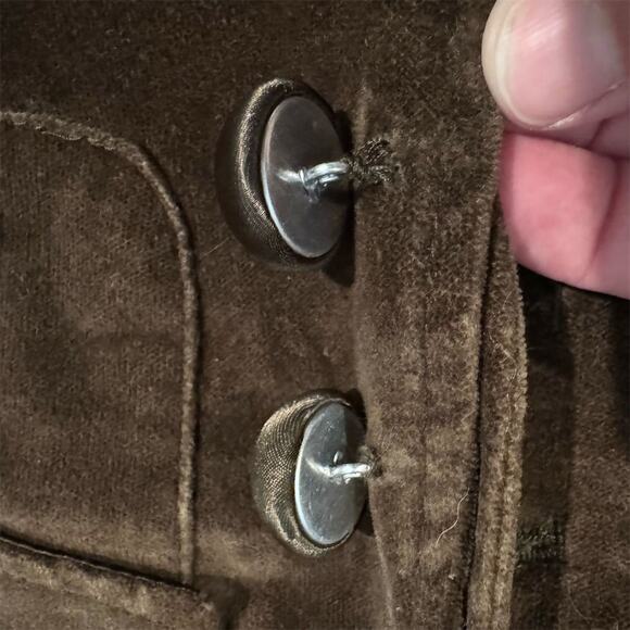 Regency Style Spencer Jacket Bolero Mushroom Brown Velour VTG XL Cropped READ - Picture 5 of 11